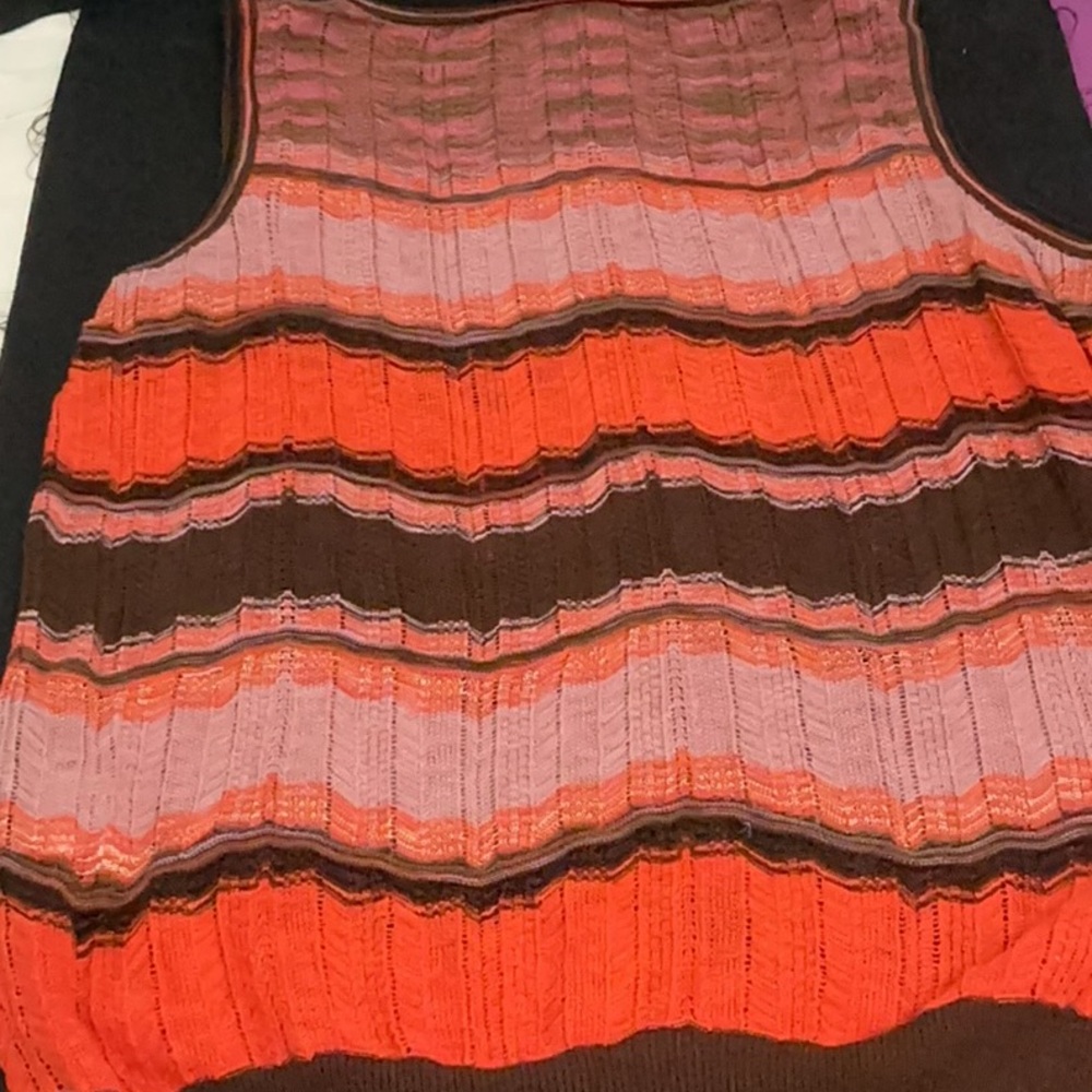 Missoni Striped Ribbed Knit Tank in Pink, Orange, Brown - Picture 4 of 4